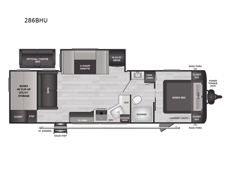 2023 KEYSTONE SPRINGDALE 286BHU, , floor-plans-day image number 0